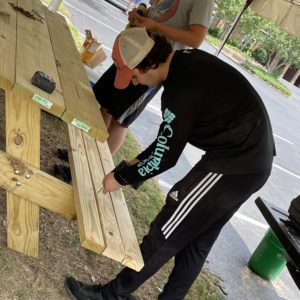 Building Picnic Tables for Good Shepherd Lutheran Church